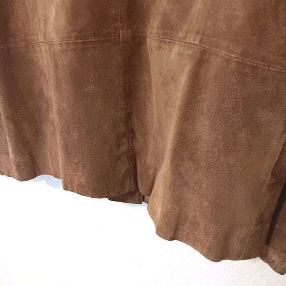 Vtg Relativity Womens M Brown Genuine Suede Leather Jacket Stitching Y2K - Picture 9 of 13